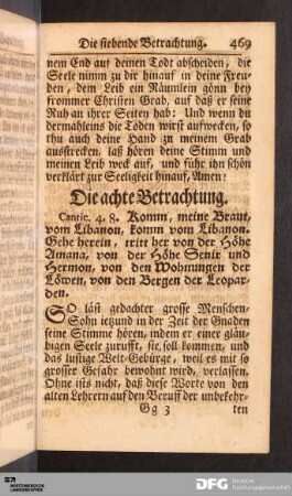 Die achte Betrachtung.