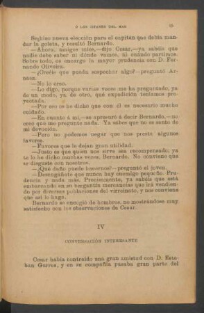 IV - Conversación interesante