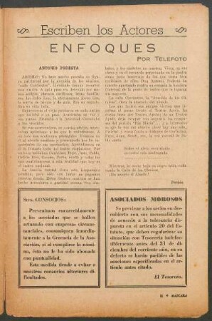 Escriben los Actores : Enfoques por Telefoto - Antonio Podesta