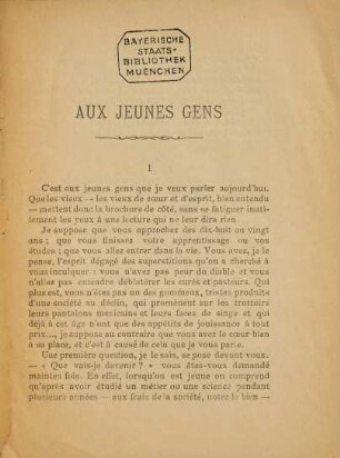 Aux jeunes Gens