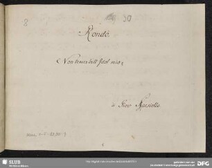 Il Demofoonte. Excerpts - Mus.1-F-82,20-9 : S, orch, b; RobP 1.45/13