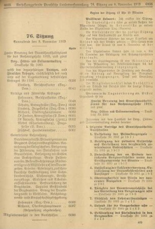 76. Sitzung. Sonnabend den 8. November 1919
