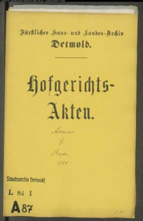 Asmus, Franz Arnold, Fassbinder gegen Bade, Camerarius' Erben