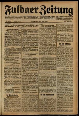 Erste Ausgabe vom Freitag, den 30. Juni 1916.