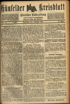 Zweite Ausgabe vom Donnerstag, den 04. Dezember 1930.