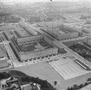 Wohnblocks um die Flemmingstraße im Neubaugebiet Guben-Sprucke : Blickrichtung Südwesten