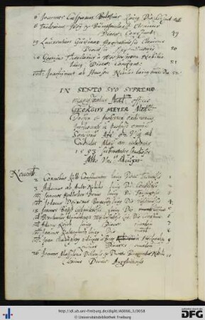 [fol. 25] Rektorat Georg Meyer 1592/93