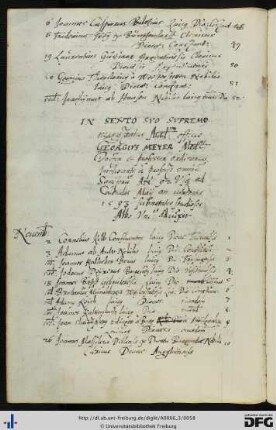 [fol. 25] Rektorat Georg Meyer 1592/93