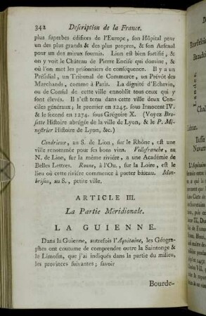 Article III. La Partie Méridionale.