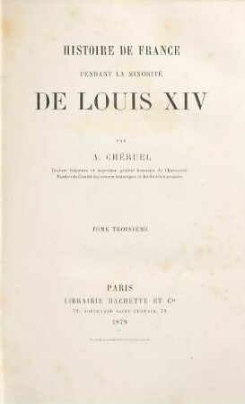 Histoire de France pendant la minorité de Louis XIV, 3
