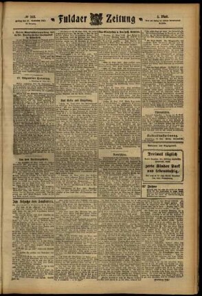 Zweite Ausgabe vom Freitag, den 27. September 1912.