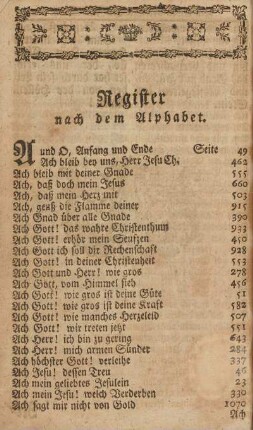 Register nach dem Alphabet.