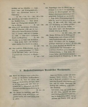 II. Rechtsbestimmungen Preußischer Gerichtshöfe
