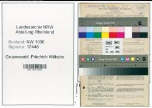 Entnazifizierung Friedrich Wilhelm Gruenewald , geb. 07.07.1894 (Bergmann)
