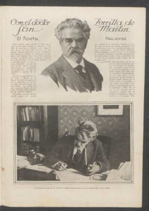 Con el doctor Zorrilla de San Martín : El poeta nacional