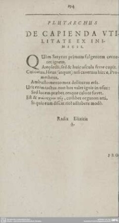 PLTARCHUS DE CAPIENDA VTILITATE EX INIMICIS.