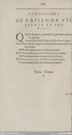 PLTARCHUS DE CAPIENDA VTILITATE EX INIMICIS.