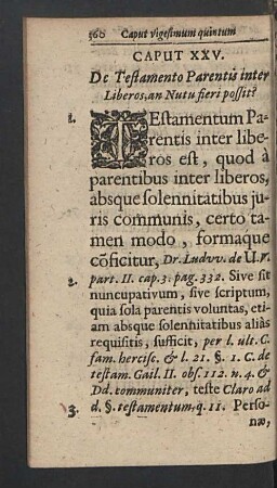 Caput XXV. De Testamento Parentis