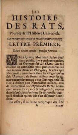 Histoire des rats, pour servir à l'histoire universelle