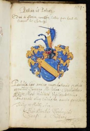 164r, Senfft von Sulburg, Burckhard Dietrich (mit Wappen)