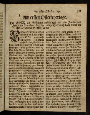351-362, Am ersten Osterfeyertage