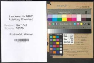 Entnazifizierung Werner Rockenfelt , geb. 10.05.1908 (Bahnrat)
