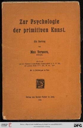 Zur Psychologie der primitiven Kunst; ein Vortrag