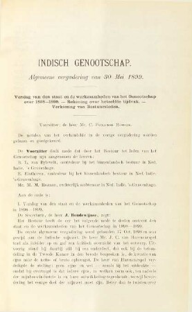 Algemeene vergadering van 30 Mei 1899