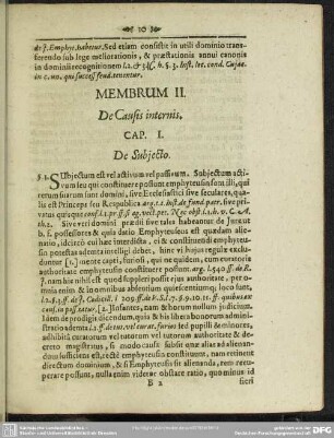 Membrum II. De Causis internis