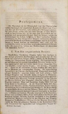 Handbuch der Physiologie des Menschen für Vorlesungen, Bd. 1, Abt. 1