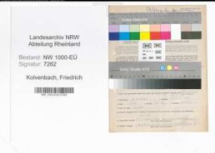 Entnazifizierung Friedrich Kolvenbach, geb. 10.08.1899 (Kfz.Fahrer)