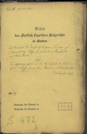 Schaumburg-Lippe gegen Lippe (Fiscus und Landstände) - Dotalgelder
