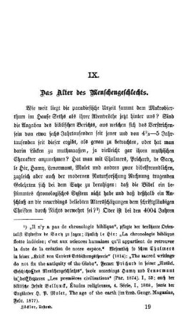 IX. Das Alter des Menschengeschlechts