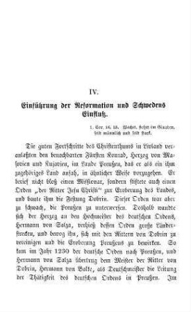 IV. Einführung der Reformation