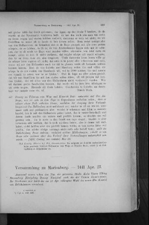 Versammlung zu Marienburg. - 1441 Apr. 23.