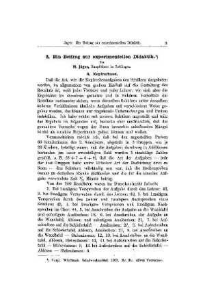 Ein Beitrag zur experimentellen Didaktik