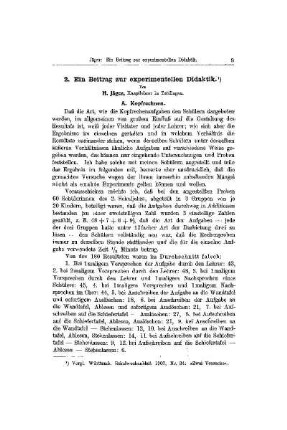 Ein Beitrag zur experimentellen Didaktik