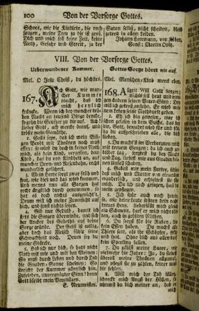 VIII. Von der Vorsorge Gottes.