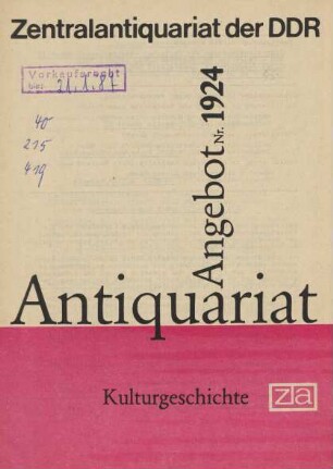 Nr. 1924: Kulturgeschichte