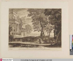 [Landschaft mit dem Tempel der Venus und Vorbereitung zum Opfer.]