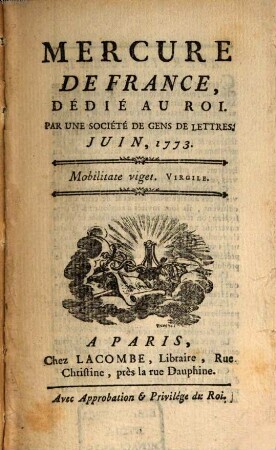 Mercure de France. 1773, 6