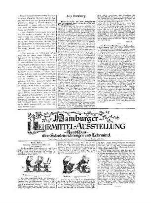 Hamburger Lehrmittel-Ausstellung - Rundschau : über Schuleinrichtungen und Lehrmittel