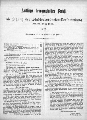 No 21, 27. Mai 1886