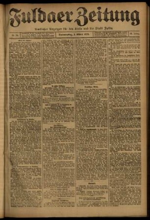 Ausgabe vom Donnerstag, den 03. März 1921.