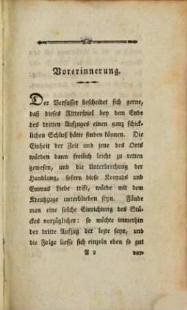 Ehre stärker als Liebe oder Knapp Konrad der Kreuzfahrer : Ein romantisches Rittergemälde der Vorzeit in fünf Aufzügen für das Theater bearbeitet, nach der Geschichte gleichen Namens
