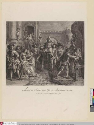 Entreée de Sancho dans l'Isle de Barataria