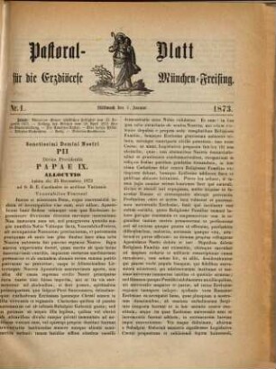 Pastoral-Blatt für die Erzdiöcese München-Freising. 14. 1873