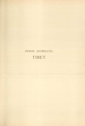 Zweite Abtheilung. Tibet