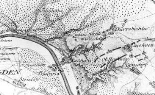 Dresden-Gönnsdorf. Ausschnitt aus: Situationskarten von den Kriegsschauplätzen des 7jährigen Krieges, Bl. 4 Dresden-Schandau, 1805 (Sign.: VIII 57)