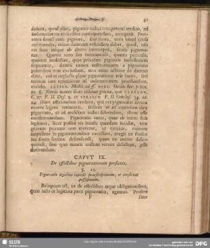 Caput IX. De effectibus pignorationum proficuis